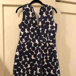 Anne Klein | Dresses | Anne Klein Navy Blue And White Polka Dot Sleeveless Midi  Dress | Poshmark